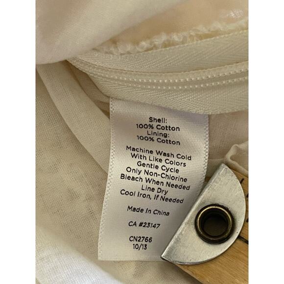 Talbots Lace Eyelet Crochet Top Size 16 Beige Lined Coquette Cottagecore Career - Picture 12 of 13